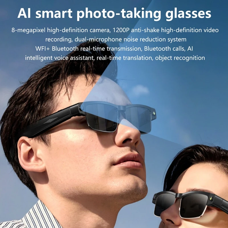 Lenovo Semi-Rimless AI Smart Glasses – Photochromic, ChatGPT & Camera - Image 4