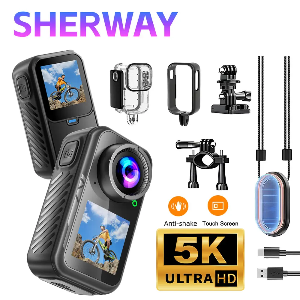 AIGLASSZ Trek Mini TM04 – 5K Thumb Action Camera, 4K60 Wi-Fi, 6-Axis Stabilised