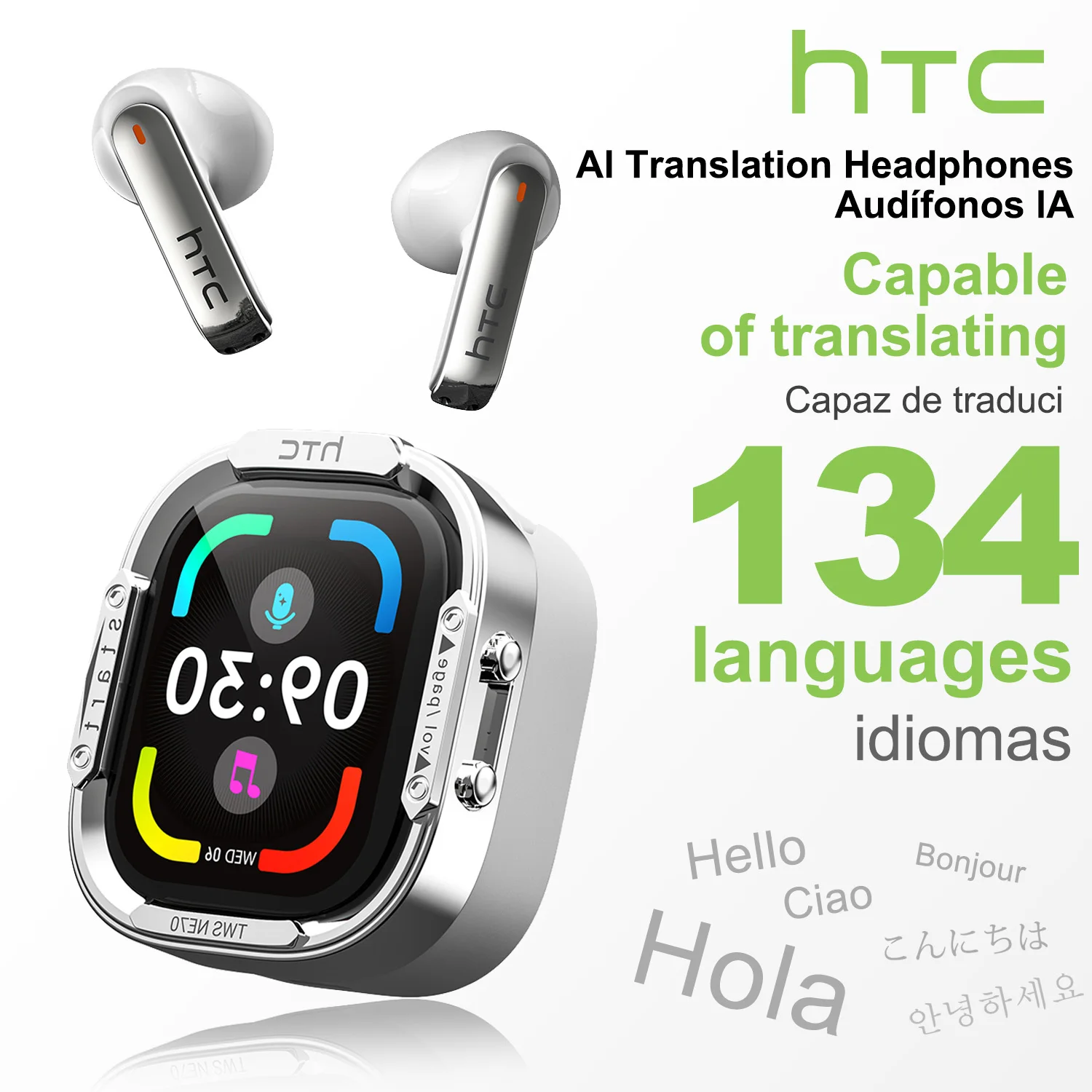 HTC NE70 Bluetooth 6.0 Earbuds – Touchscreen Case & AI Translator - Image 7