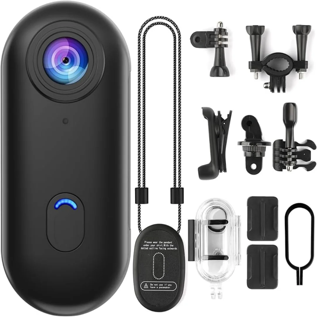 AIGLASSZ Trek Mini TM07 – 4K Mini Wi-Fi Thumb Action Camera with Waterproof Case