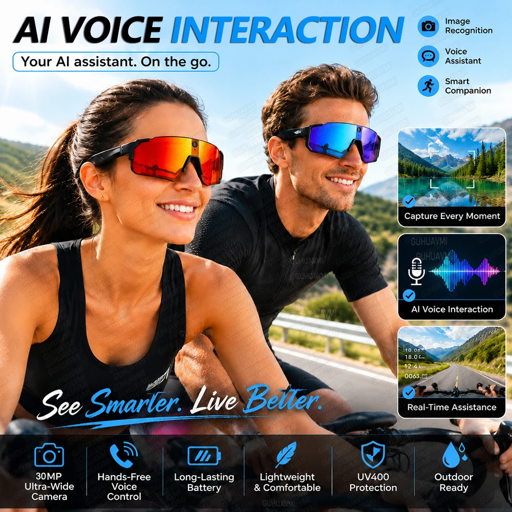 AIGLASSZ Vision V42 – AI Sports Glasses, Anti-Shake Camera, Windproof Design - Image 2