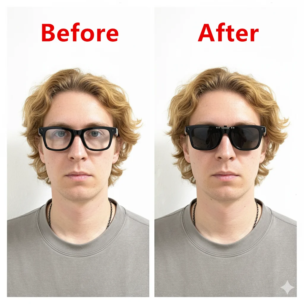 Polarized Clip-On Lenses for Ray-Ban Meta Wayfarer 50-22 (Standard) - Image 2
