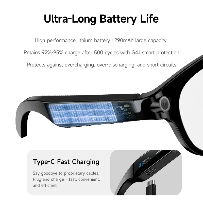 Lenovo AI Smart Glasses – 8MP Camera, Translation & Meeting Notes - Image 4