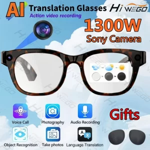 Hiwego 12K AI Smart Sunglasses – 13MP Camera, ChatGPT & Calls