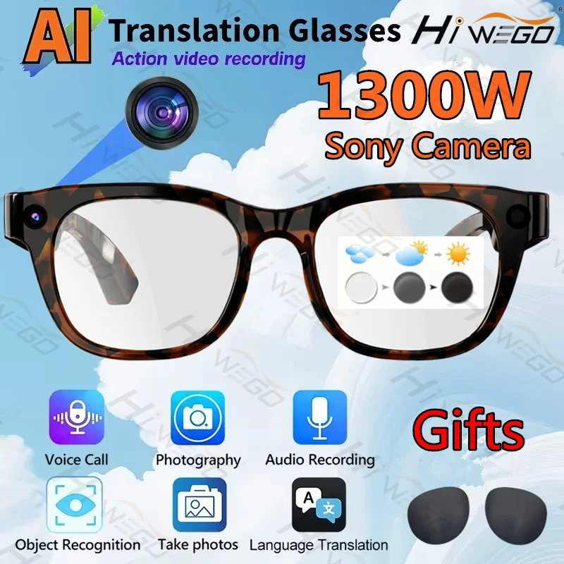 Hiwego 12K AI Smart Sunglasses – 13MP Camera, ChatGPT & Calls