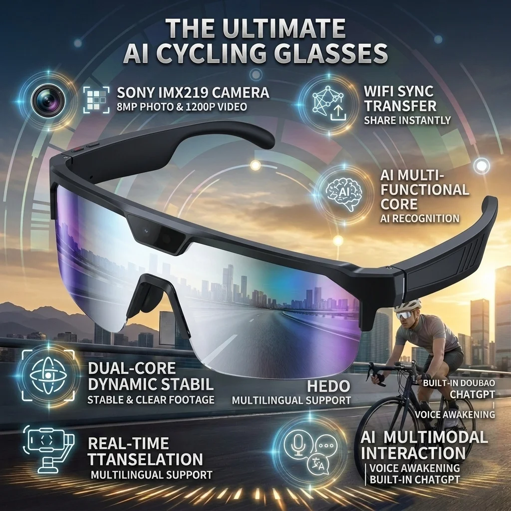 AIGLASSZ Vision V53 – AI Camera Glasses, POV Video, 30MP Photo & Object Recognition - Image 7