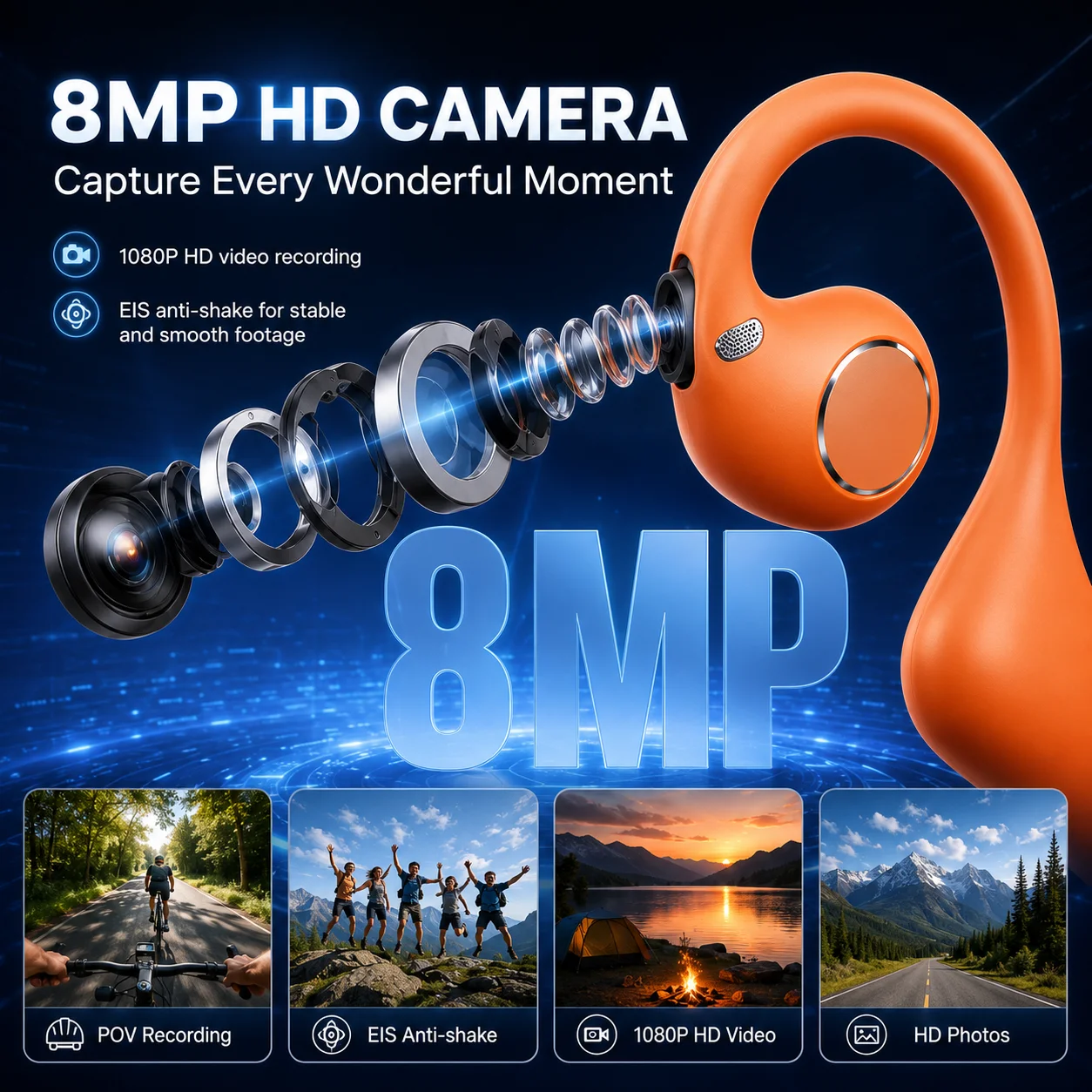AIGLASSZ Lingo Buds LB06 – Camera Earphones, 8MP Photo/Video, Wi-Fi Transfer - Image 3