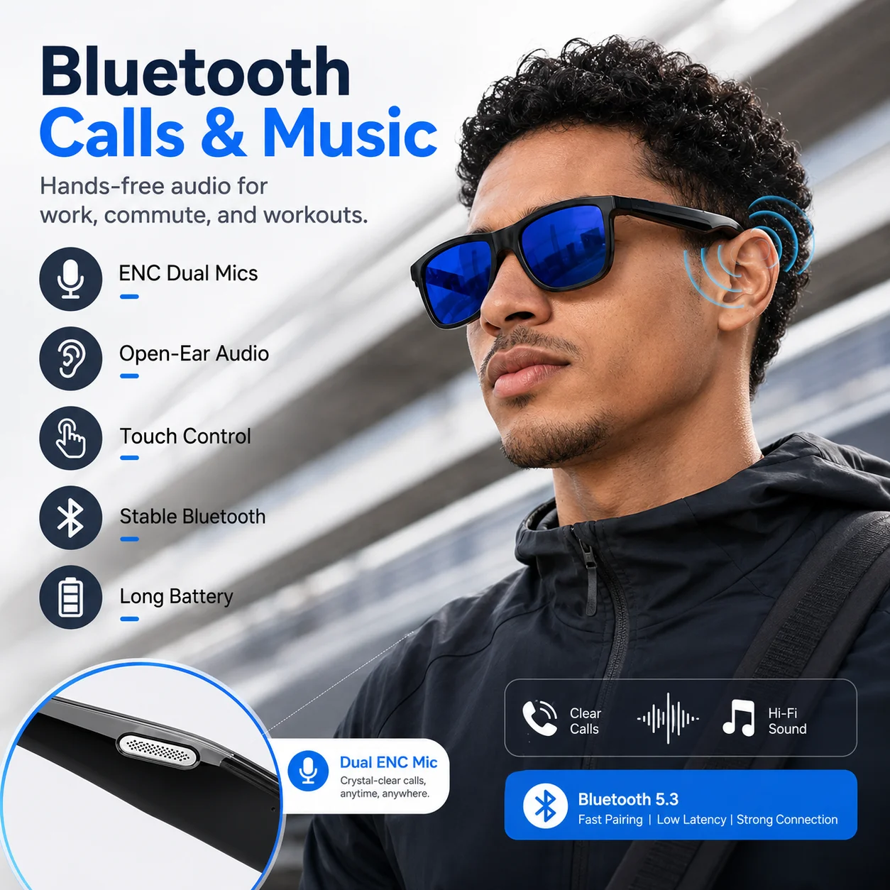 AIGLASSZ Vision V06 – Electrochromic AI Audio Glasses, Touch Color-Change - Image 5