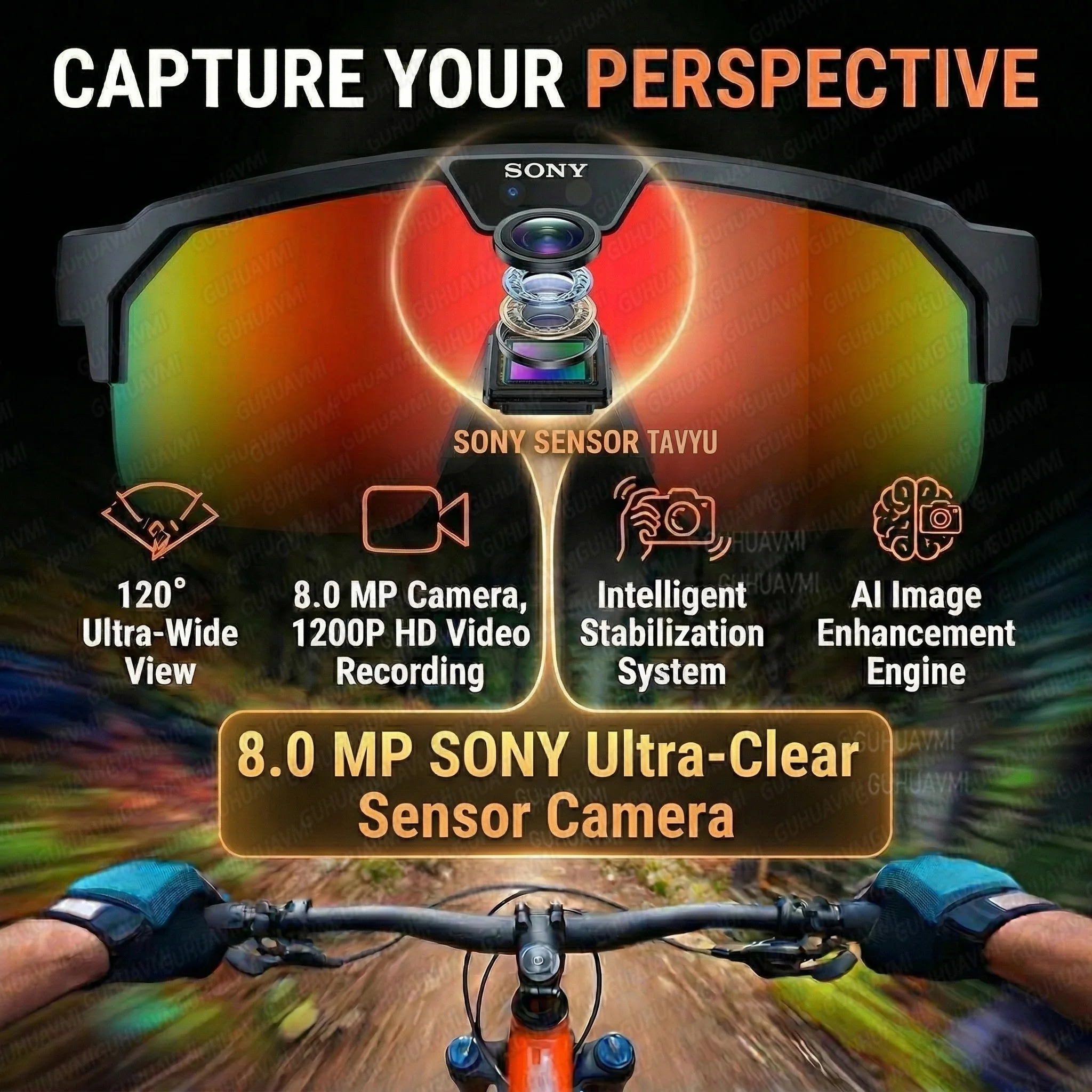 AIGLASSZ Vision V61 – 8MP Camera Smart Sunglasses, AI Assistant, EIS Video - Image 2