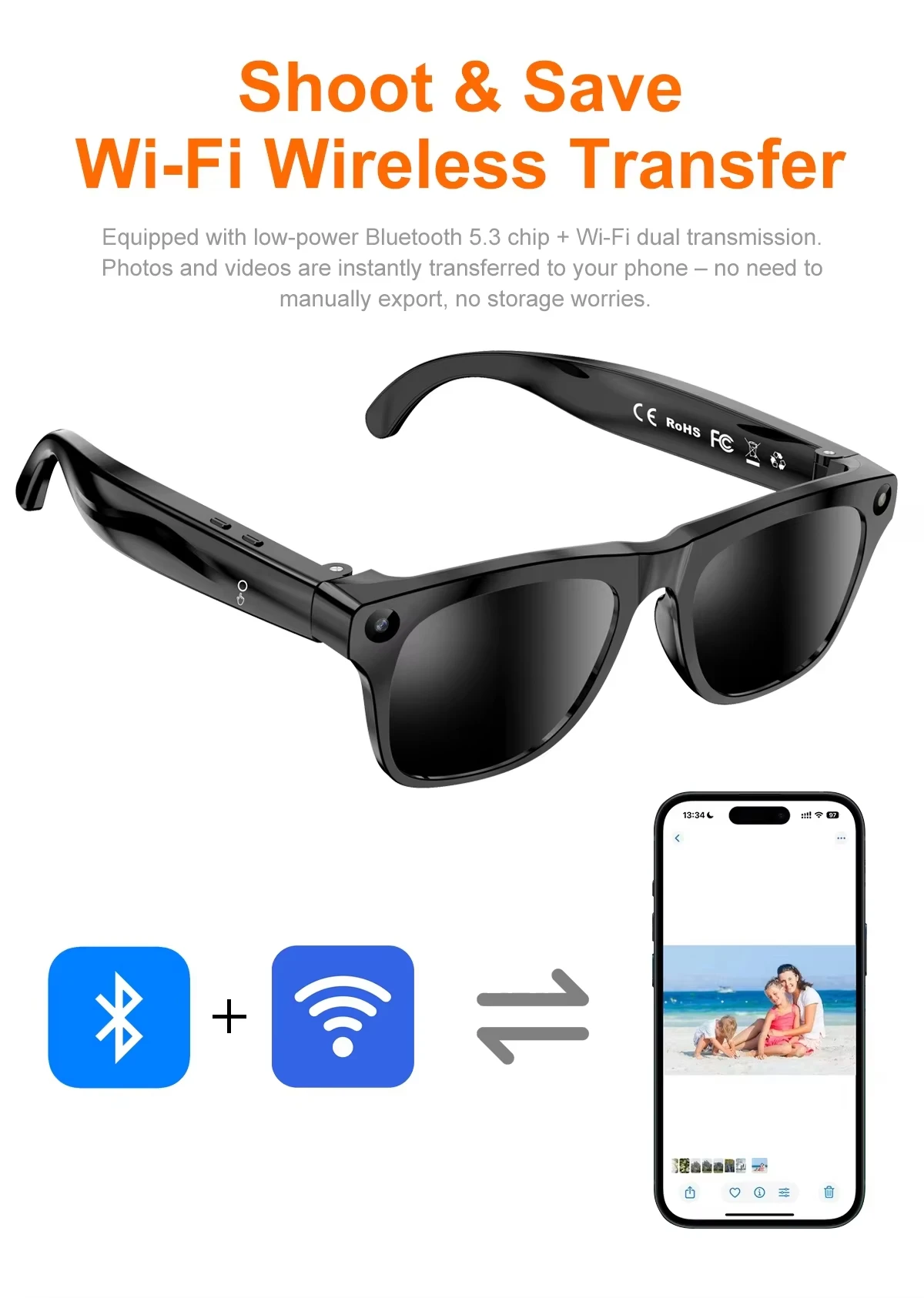 Lenovo Bluetooth Audio Sunglasses – UV-Resistant Sports Glasses - Image 4