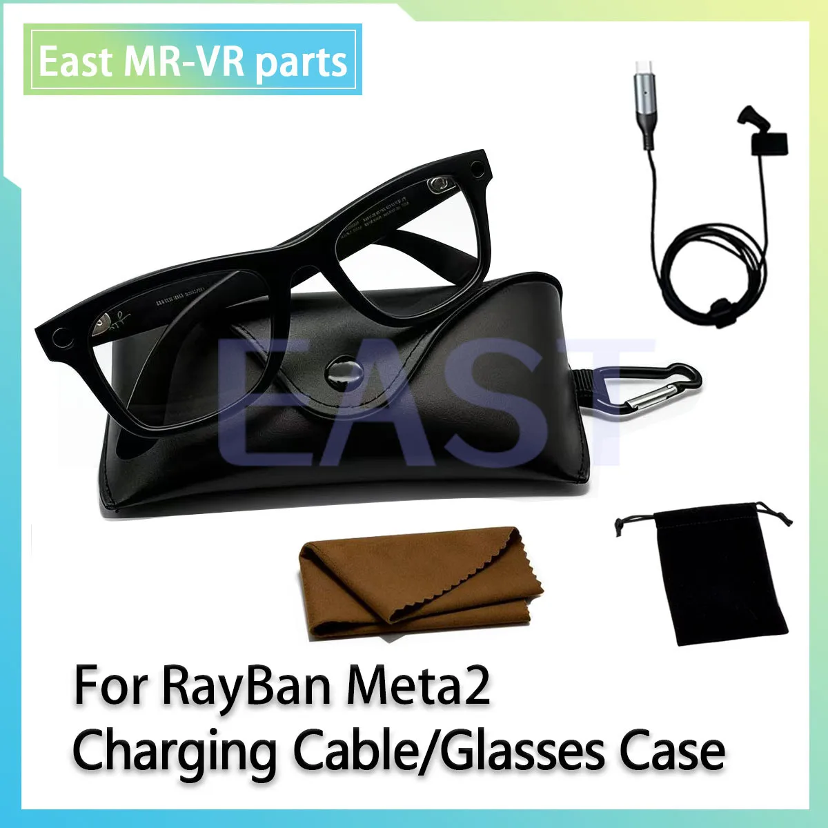 USB-C Charge-While-Wearing Cable & Case for Ray-Ban Meta Glasses