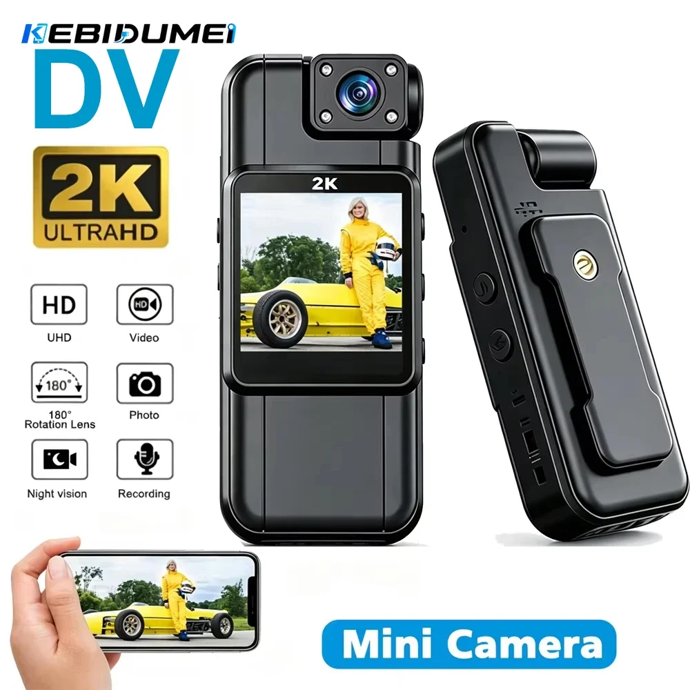 Kebidumei 4K Mini Wi-Fi Body Camera – Night Vision Sports Camcorder