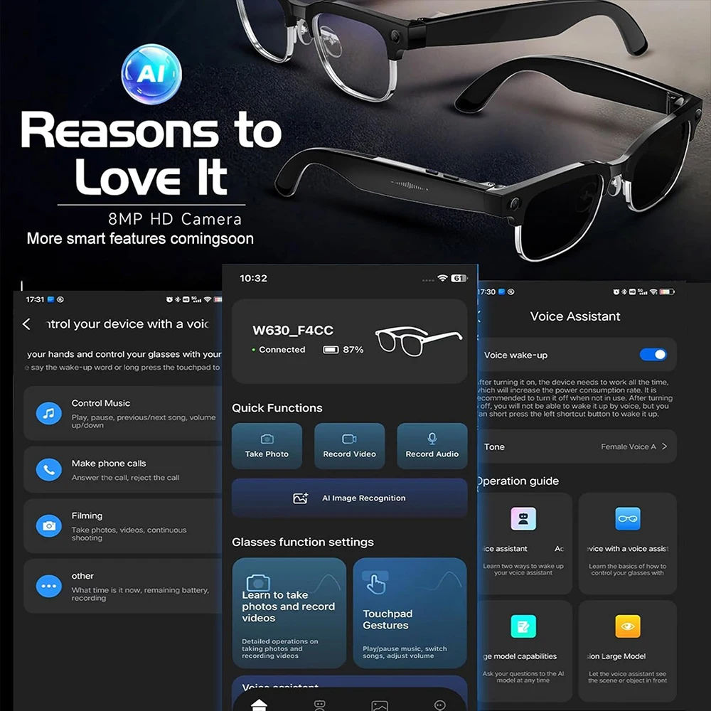 AIGLASSZ Vision V18 – 8MP AI Smart Sunglasses, Photochromic Lenses & Translation - Image 6