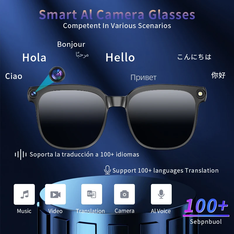 Peje AI Smart Glasses – 1080P Camera, ChatGPT Assistant & Translation - Image 8