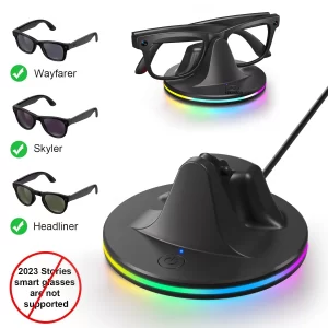 RGB Charging Stand for Ray-Ban Meta Smart Glasses with USB-C Cable