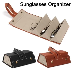 AIGLASSZ Case C20 – PU Leather Glasses Organizer, Eyeglasses Display Holder