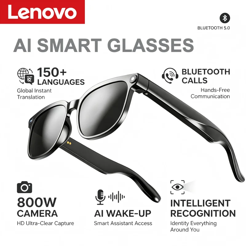 Lenovo Camera Smart Glasses – 150+ Language Translation & ChatGPT - Image 8