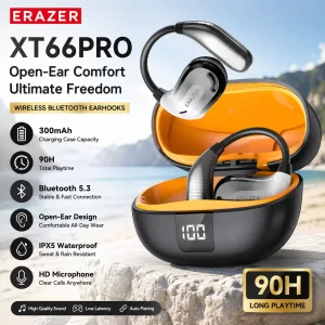 Erazer XT66 Pro AI Translator Earbuds – 13-Hour Battery, LED Display
