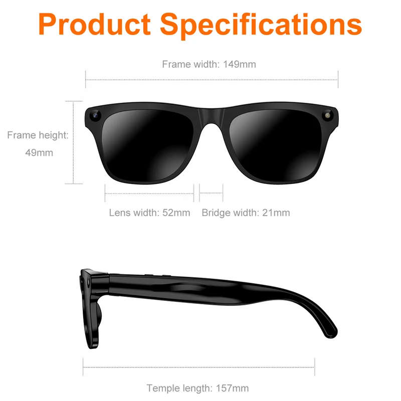 Lenovo 8MP AI Camera Glasses – Photo, Video, Calls & Translation - Image 4