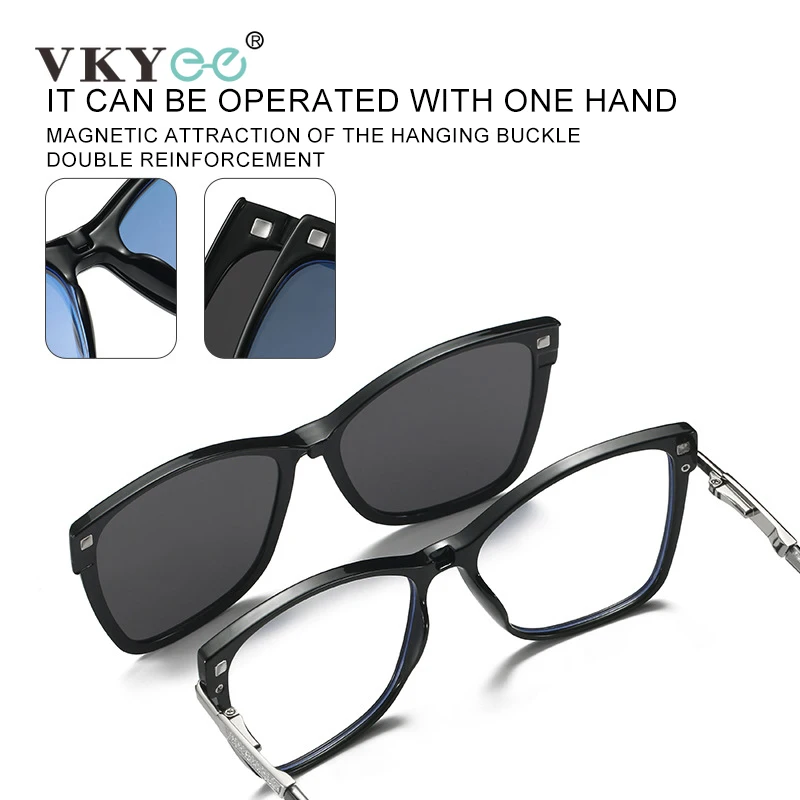 Vicky TR90 Magnetic Clip-On Polarized Sunglasses – Optical Frame - Image 4