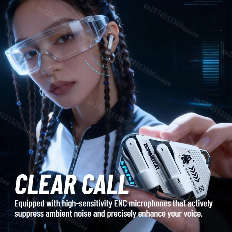 Zombies Cat AI Translation Necklace Earbuds – Bluetooth 6.0 TWS - Image 6
