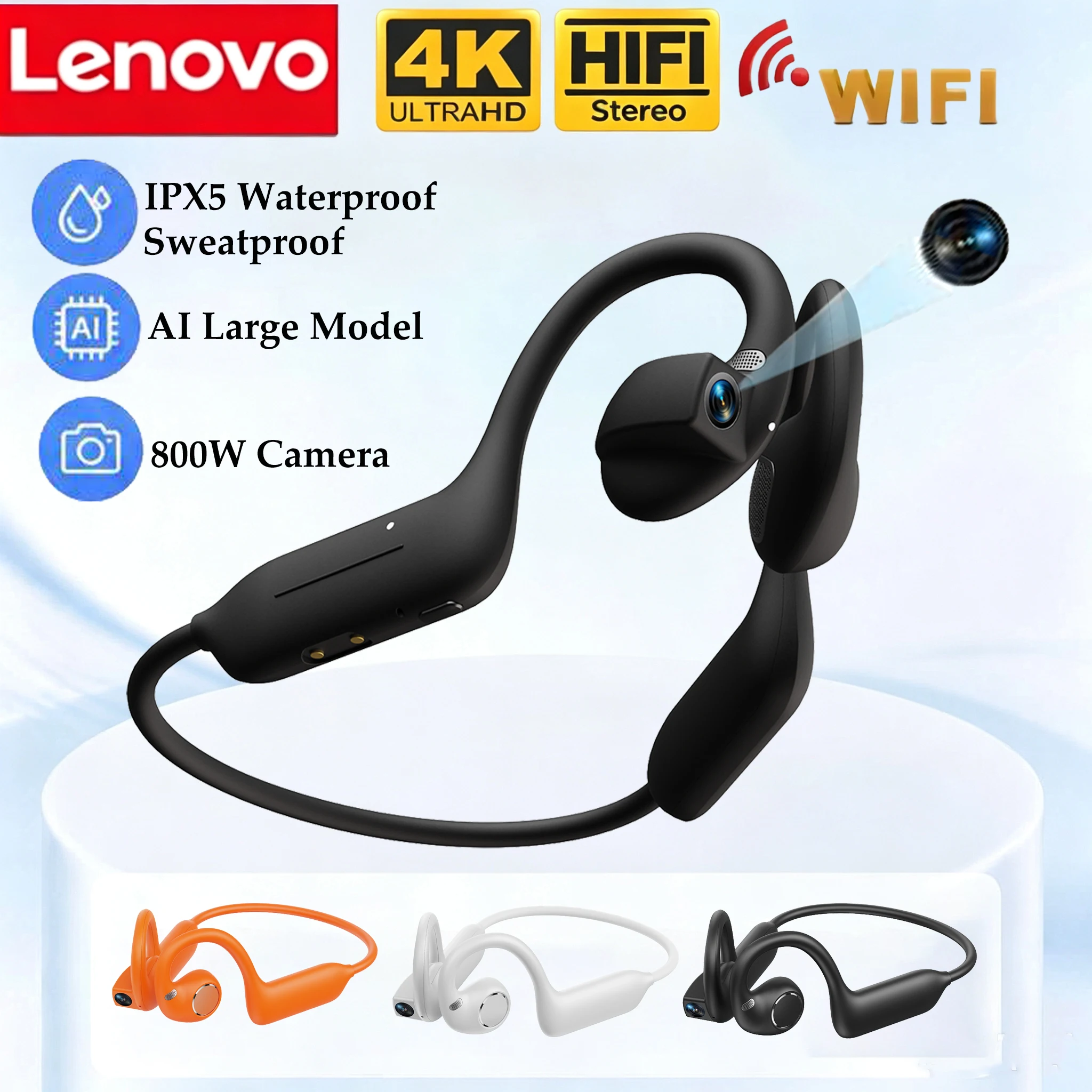 Lenovo AI Camera Earphones – 8MP Video, Hi-Fi Audio & Translation