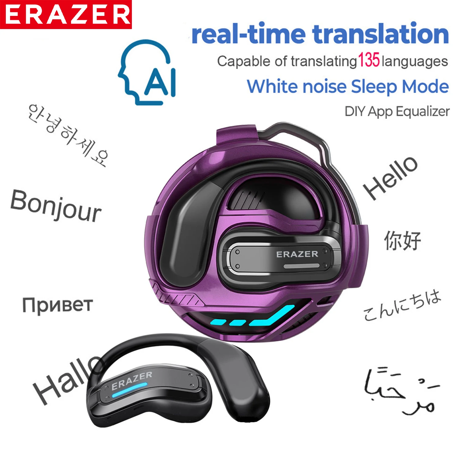 Erazer X8 AI Translator Earbuds – Bluetooth 5.4 Low-Latency Gaming - Image 7